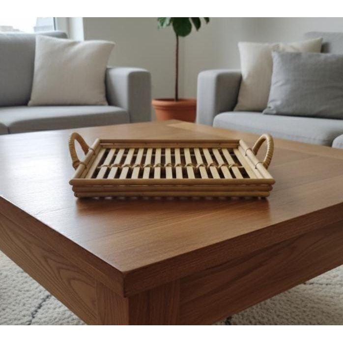 AKDC Small Square Bamboo Tray 30×30×3 cm – Compact Natural Wooden Tray - Al Kabayel Discount CentreAKDC Small Square Bamboo Tray 30×30×3 cm – Compact Natural Wooden TrayServing TraysAKDCAl Kabayel Discount Centre