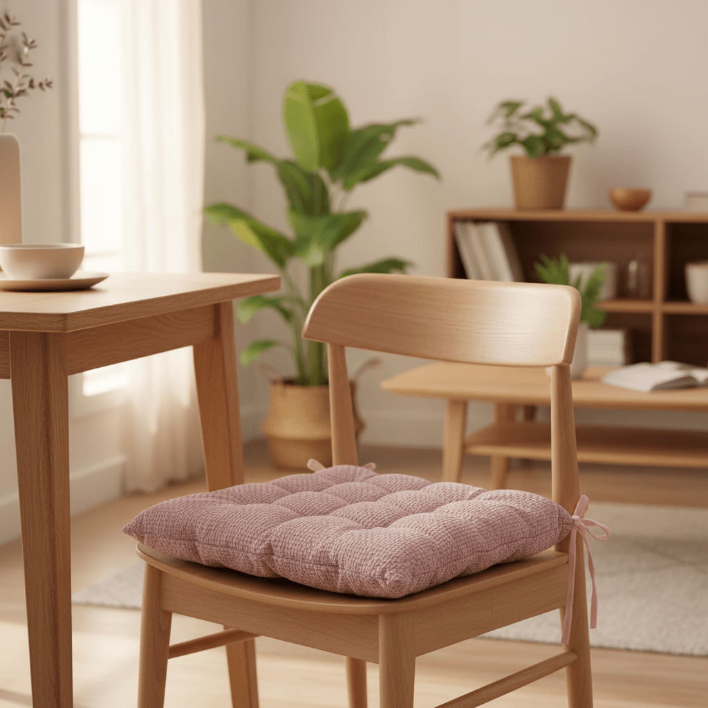 AKDC Soft Cloth Dusty Pink Square Chair Cushion with Ties Comfortable Seat Pad for Dining Chairs Bedroom and Living Room 40 cm - Al Kabayel Discount CentreAKDC Soft Cloth Dusty Pink Square Chair Cushion with Ties Comfortable Seat Pad for Dining Chairs Bedroom and Living Room 40 cmFloor Pillows & CushionsAKDCAl Kabayel Discount Centre