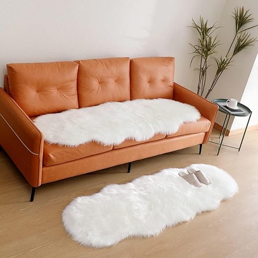 AKDC Soft Fluffy Rug Fur Mat Area Rug Shaggy Couch Cover Seat Cushion Furry Carpet Beside Rugs for Bedroom Floor Sofa Living Room (60cmX180cm) (White) - Al Kabayel Discount CentreAKDC Soft Fluffy Rug Fur Mat Area Rug Shaggy Couch Cover Seat Cushion Furry Carpet Beside Rugs for Bedroom Floor Sofa Living Room (60cmX180cm) (White)DoormatsAKDCAl Kabayel Discount Centre