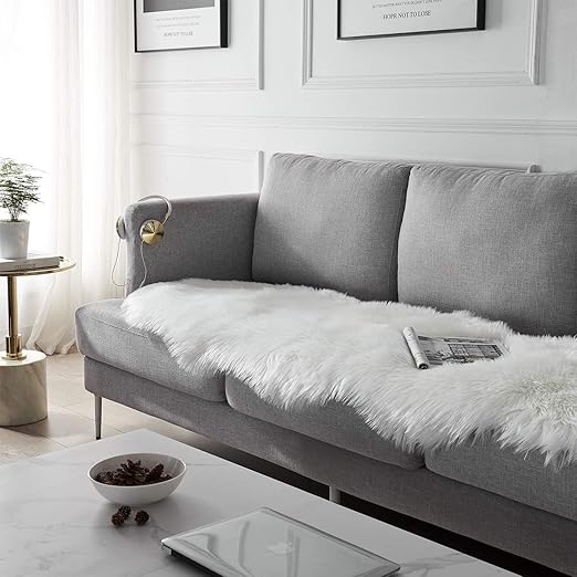 AKDC Soft Fluffy Rug Fur Mat Area Rug Shaggy Couch Cover Seat Cushion Furry Carpet Beside Rugs for Bedroom Floor Sofa Living Room (60cmX180cm) (White) - Al Kabayel Discount CentreAKDC Soft Fluffy Rug Fur Mat Area Rug Shaggy Couch Cover Seat Cushion Furry Carpet Beside Rugs for Bedroom Floor Sofa Living Room (60cmX180cm) (White)DoormatsAKDCAl Kabayel Discount Centre