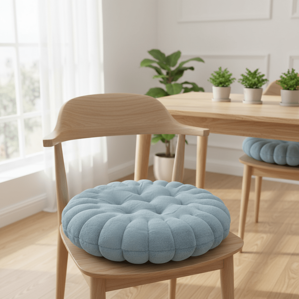 AKDC Soft Plush Lignt Blue Round Seat Cushion Comfortable Chair Pad for Home Office Dining Chairs 35× 35cm - Al Kabayel Discount CentreAKDC Soft Plush Lignt Blue Round Seat Cushion Comfortable Chair Pad for Home Office Dining Chairs 35× 35cmAl Kabayel Discount CentreAl Kabayel Discount Centre