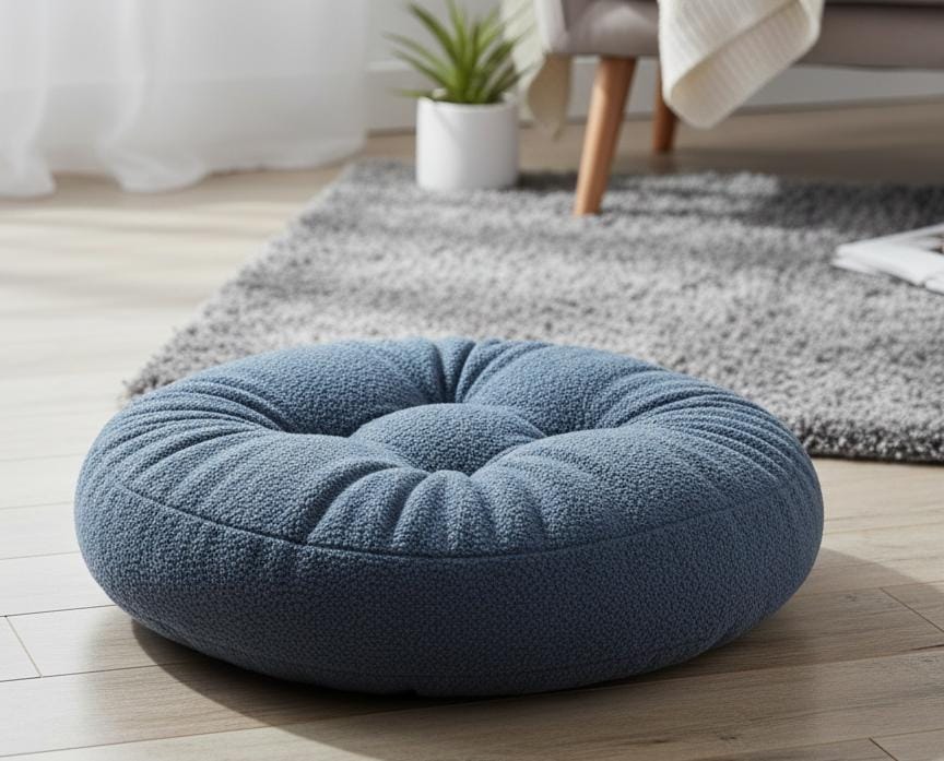 AKDC Soft Plush Round Decorative Cushion for Living Room & Bedroom – Elegant Blue, 45 cm - Al Kabayel Discount CentreAKDC Soft Plush Round Decorative Cushion for Living Room & Bedroom – Elegant Blue, 45 cmFloor Pillows & CushionsAKDCAl Kabayel Discount Centre