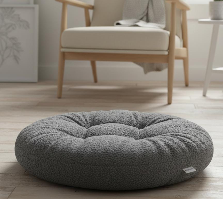 AKDC Soft Plush Round Decorative Cushion for Living Room & Bedroom – Neutral Gray, 45 cm - Al Kabayel Discount CentreAKDC Soft Plush Round Decorative Cushion for Living Room & Bedroom – Neutral Gray, 45 cmFloor Pillows & CushionsAKDCAl Kabayel Discount Centre