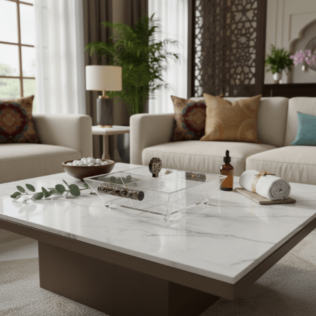 AKDC Square Transparent Acrylic 4 - Compartment Candy & Dates Storage Box with Lid – 31 × 31 × 10 cm - Al Kabayel Discount CentreAKDC Square Transparent Acrylic 4 - Compartment Candy & Dates Storage Box with Lid – 31 × 31 × 10 cmJars & Food SaversAKDCAl Kabayel Discount Centre