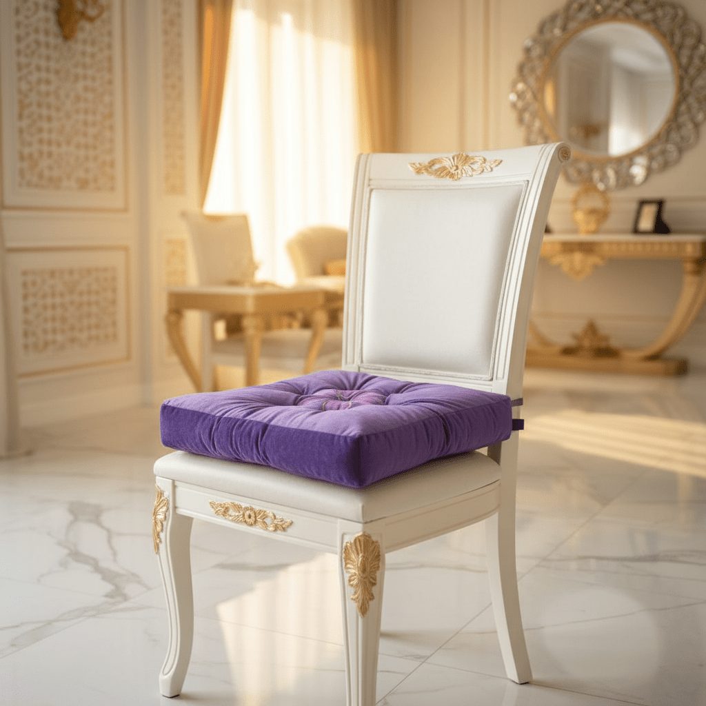 AKDC Square Velvet Polyester Royal Purple Floral Chair Cushion Elegant Comfortable Seat Pad for Home and Dining Chairs 45 cm - Al Kabayel Discount CentreAKDC Square Velvet Polyester Royal Purple Floral Chair Cushion Elegant Comfortable Seat Pad for Home and Dining Chairs 45 cmFloor Pillows & CushionsAKDCAl Kabayel Discount Centre