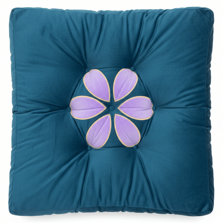 AKDC Square Velvet Polyester Teal Blue Floral Chair Cushion Stylish Comfortable Seat Pad for Home and Office Chairs 45 cm - Al Kabayel Discount CentreAKDC Square Velvet Polyester Teal Blue Floral Chair Cushion Stylish Comfortable Seat Pad for Home and Office Chairs 45 cmFloor Pillows & CushionsAKDCAl Kabayel Discount Centre
