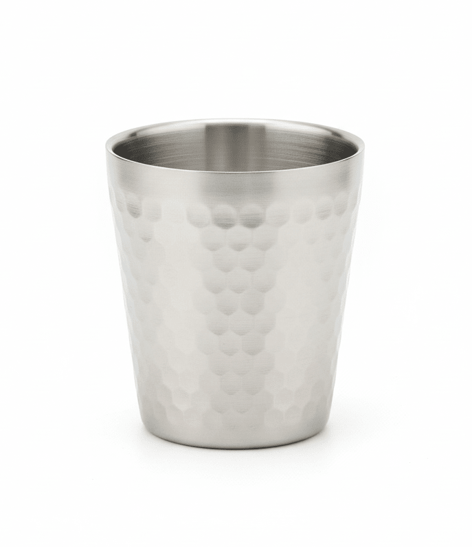 AKDC Stainless Steel Hammered Double Wall Glass - 250ml - Al Kabayel Discount CentreAKDC Stainless Steel Hammered Double Wall Glass - 250mlTumblersAKDCAl Kabayel Discount Centre
