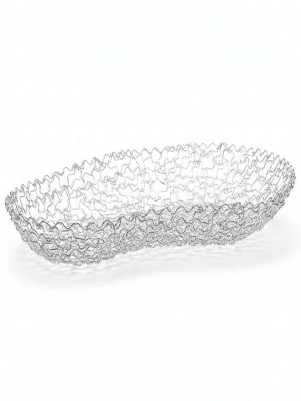 AKDC Stainless Steel Mesh Fruit Basket – Silver Finish, 28 × 17 × 5 cm Storage Basket - Al Kabayel Discount CentreAKDC Stainless Steel Mesh Fruit Basket – Silver Finish, 28 × 17 × 5 cm Storage BasketOrganizers & AccessoriesAKDCAl Kabayel Discount Centre