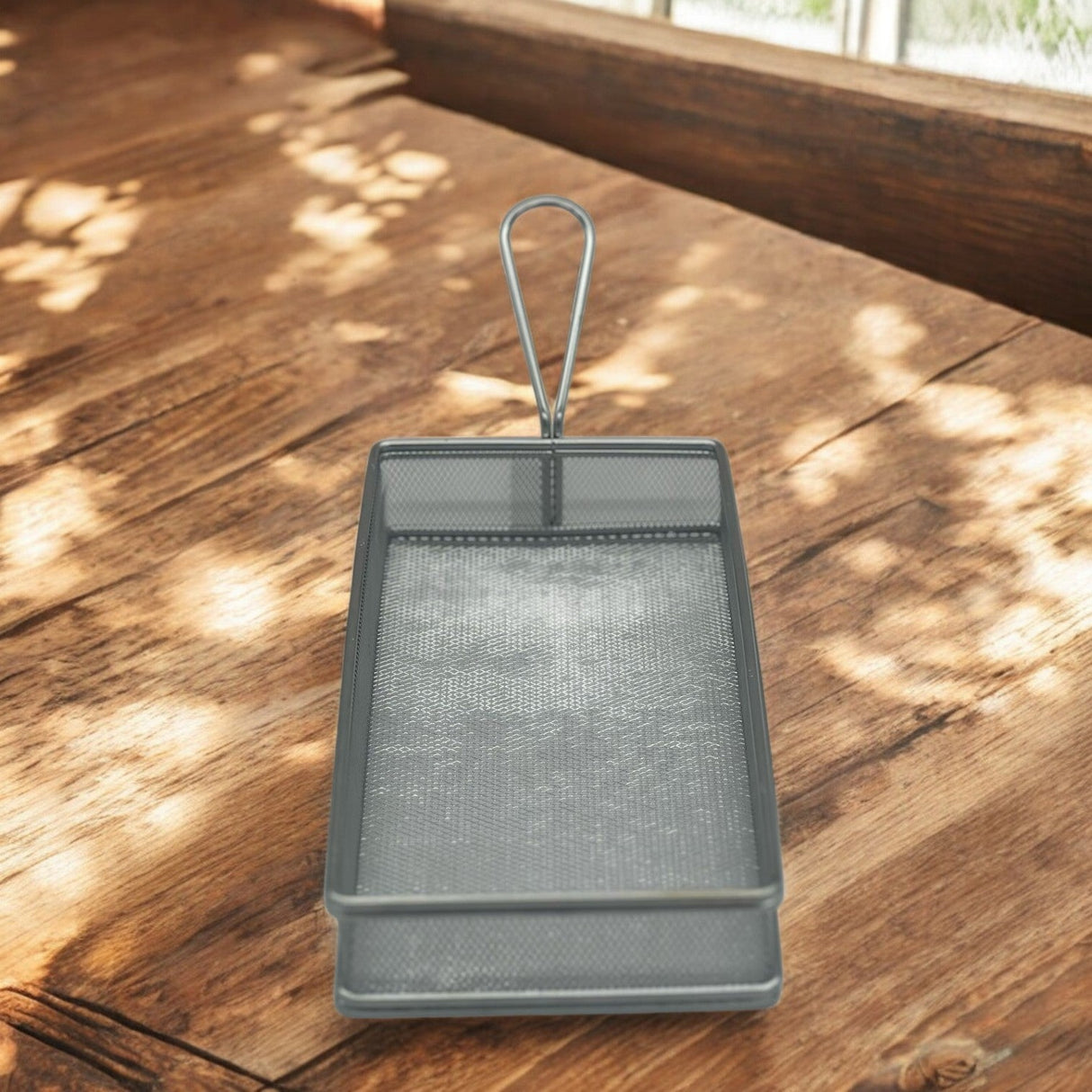 AKDC Stainless Steel Rectangular Fry Basket with Handle - 25cmX13cmX4.5cm - Steel - Al Kabayel Discount CentreAKDC Stainless Steel Rectangular Fry Basket with Handle - 25cmX13cmX4.5cm - SteelKitchen Utensils & GadgetsAKDCAl Kabayel Discount Centre