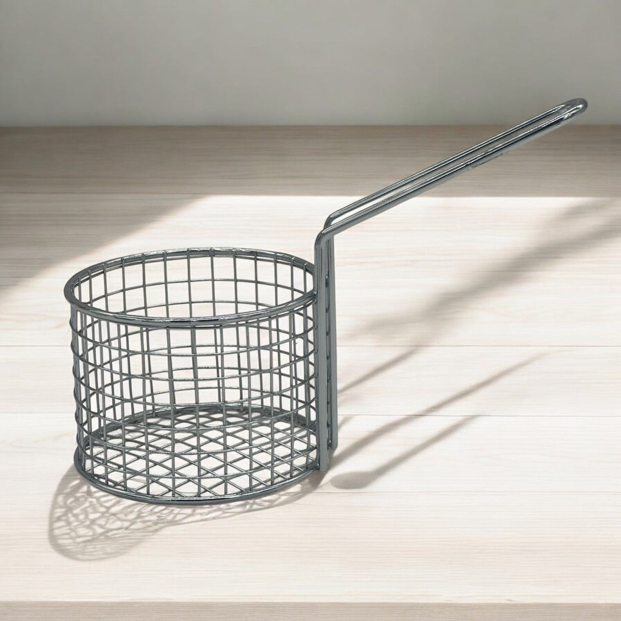 AKDC Stainless Steel Small Round Fry Basket with Handle - 10cmX7cm - Steel - Al Kabayel Discount CentreAKDC Stainless Steel Small Round Fry Basket with Handle - 10cmX7cm - SteelKitchen Utensils & GadgetsAKDCAl Kabayel Discount Centre