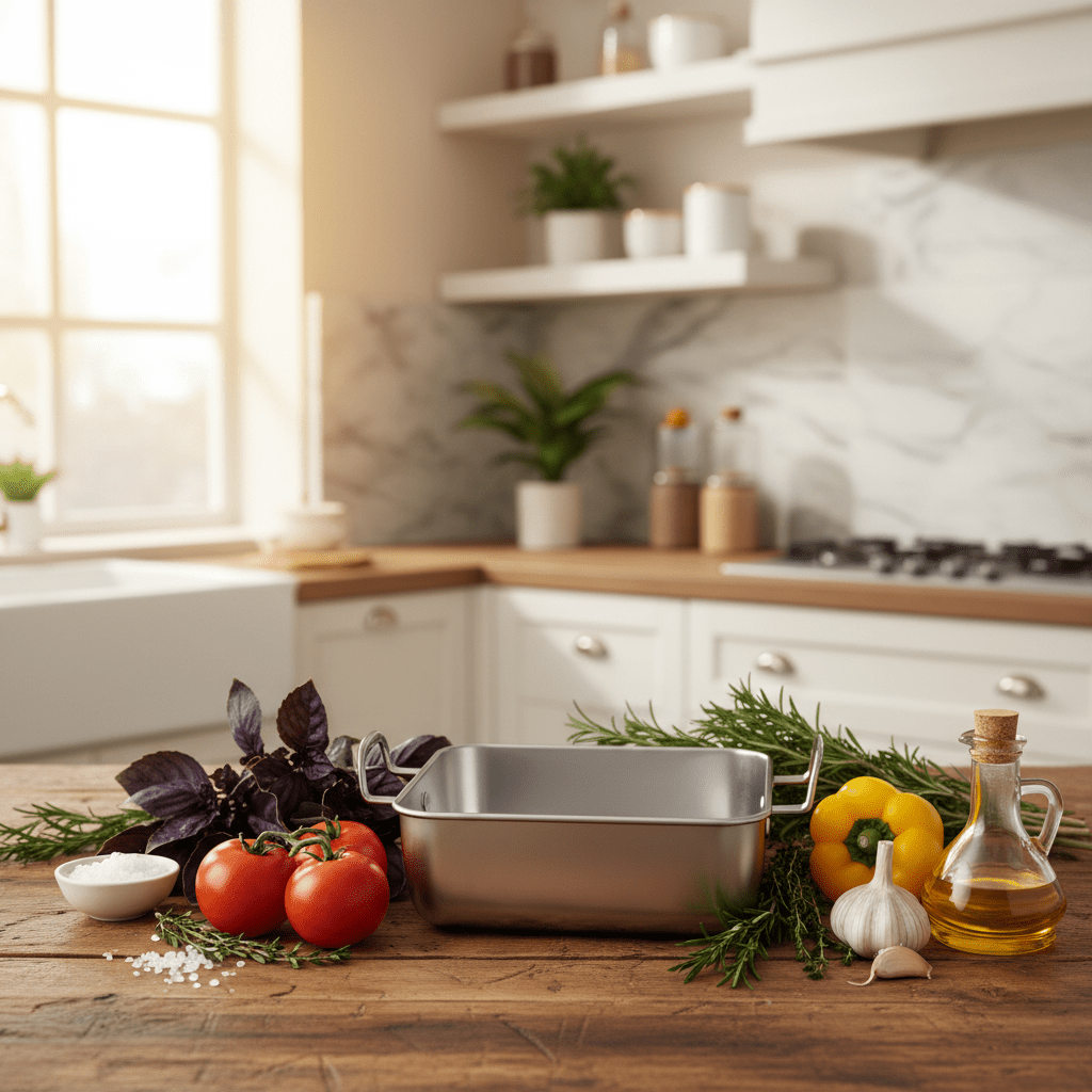 AKDC Stainless Steel Square Baking Pan Chrome With Handle - 15cmX15cmX5cm - Al Kabayel Discount CentreAKDC Stainless Steel Square Baking Pan Chrome With Handle - 15cmX15cmX5cmFrying Pans & SkilletsAKDCAl Kabayel Discount Centre