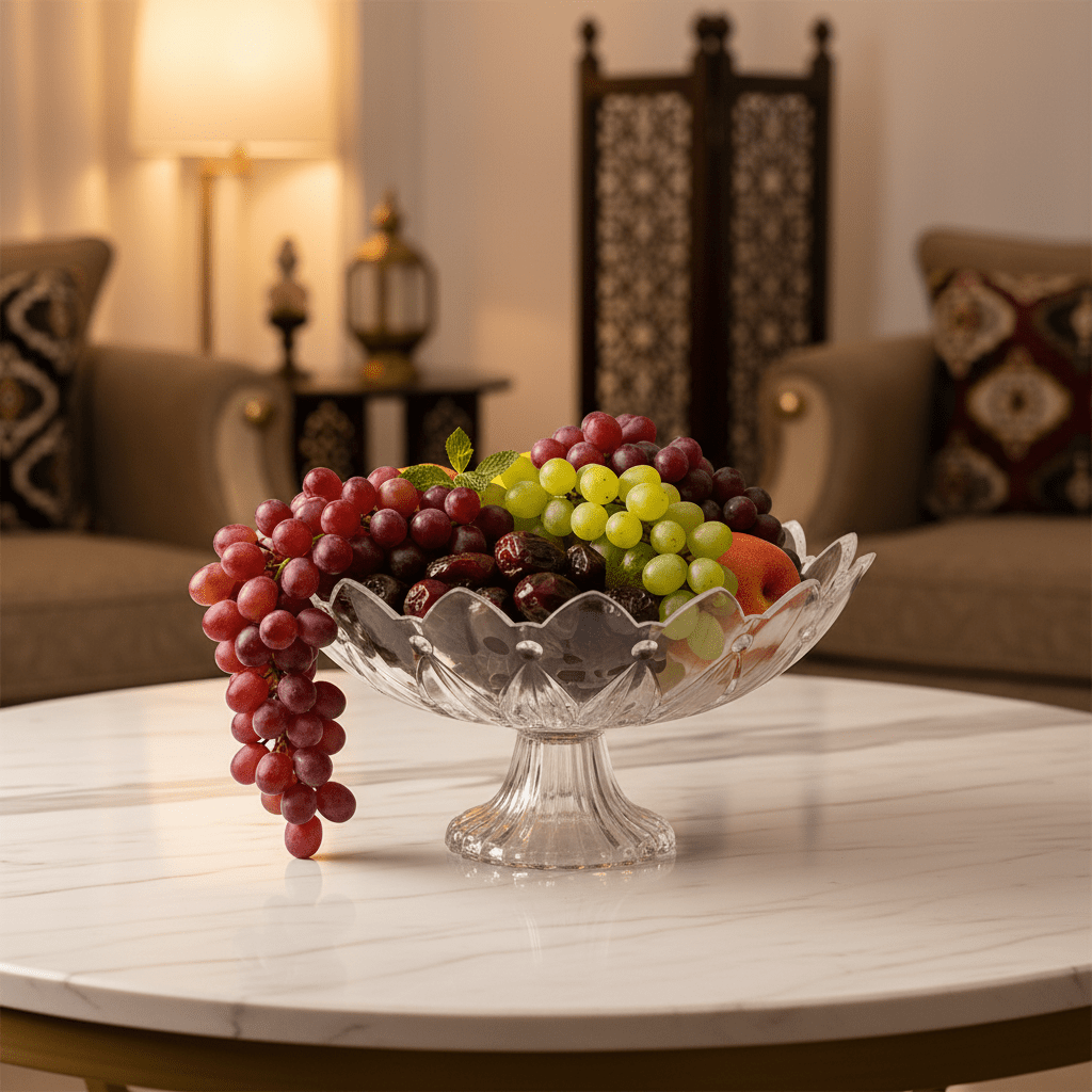 AKDC Stylish Acrylic Footed Fruit Serving Bowl, Raised Base Display Bowl for Table Centerpiece – 28 × 13 cm - Al Kabayel Discount CentreAKDC Stylish Acrylic Footed Fruit Serving Bowl, Raised Base Display Bowl for Table Centerpiece – 28 × 13 cmBowlsAKDCAl Kabayel Discount Centre