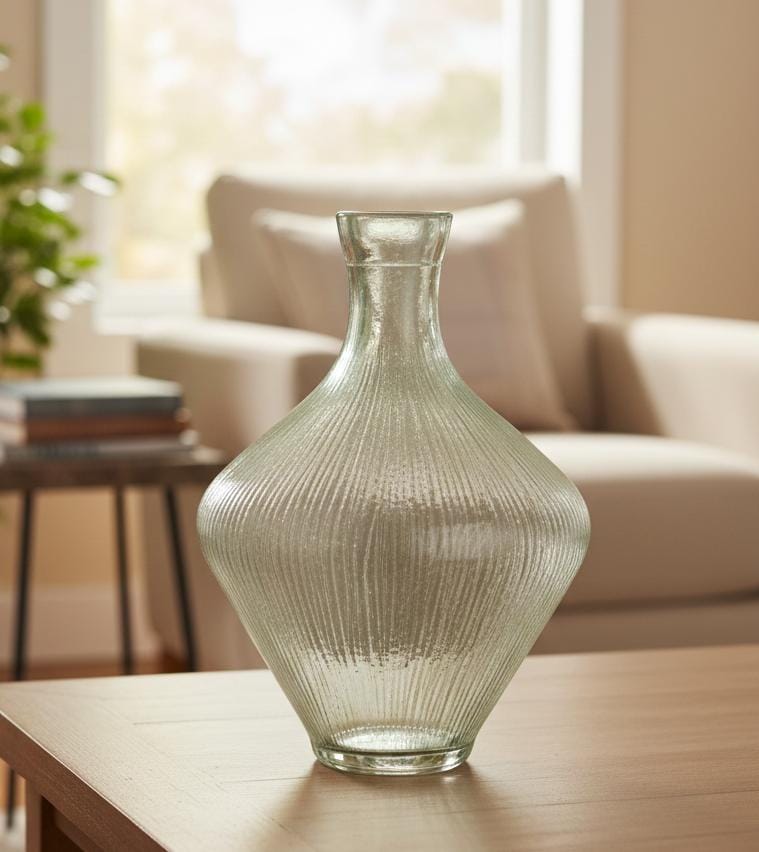 AKDC Tall Transparent Glass Vase – 27 cm Minimalist Decorative Accent - Al Kabayel Discount CentreAKDC Tall Transparent Glass Vase – 27 cm Minimalist Decorative AccentFlower/Plant PotsAKDCAl Kabayel Discount Centre