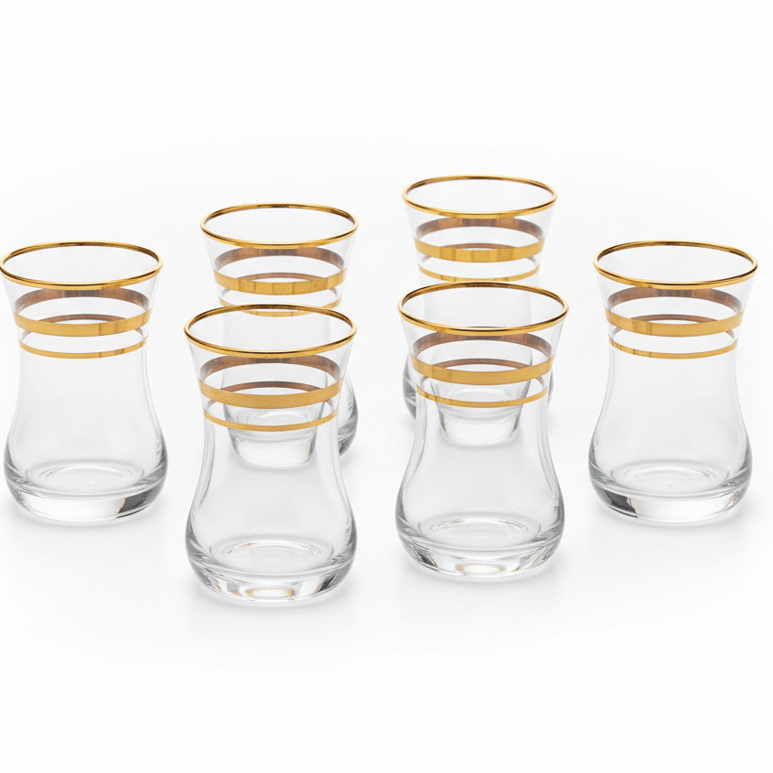 AKDC Traditional Istekan Style Mini Glass Mug Set of Six Pieces with 100 ml - Al Kabayel Discount CentreAKDC Traditional Istekan Style Mini Glass Mug Set of Six Pieces with 100 mlTumblersAKDCAl Kabayel Discount Centre
