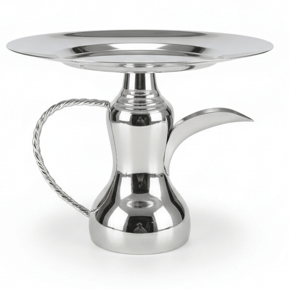 AKDC Traditional Silver Candy Tray with Classic Dallah Base for Authentic Arabic Serving Style – 26×21 cm - Al Kabayel Discount CentreAKDC Traditional Silver Candy Tray with Classic Dallah Base for Authentic Arabic Serving Style – 26×21 cmServing TraysAKDCAl Kabayel Discount Centre