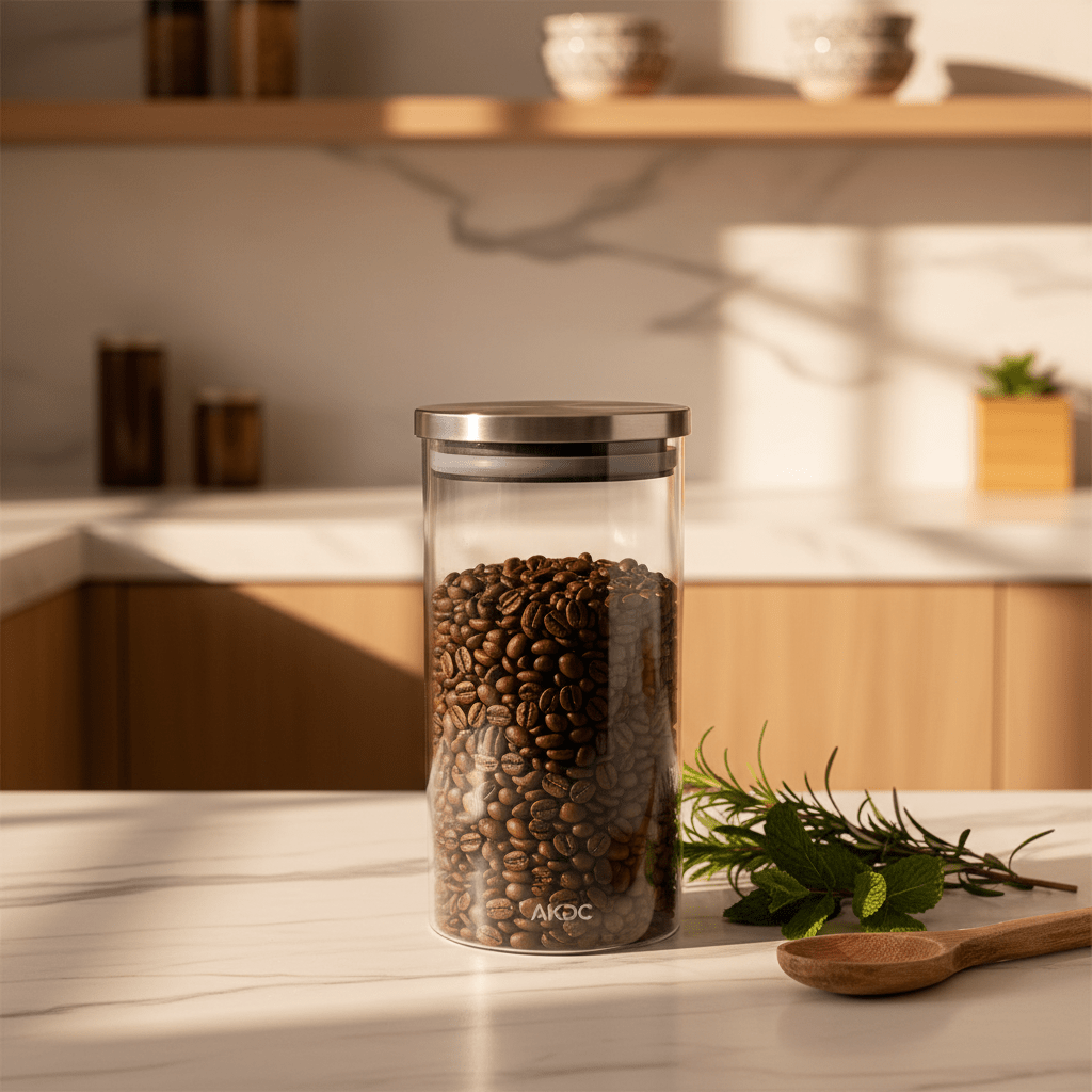 AKDC Transparent Acrylic Storage Canister with Silver Lid for Modern Kitchen Storage 20 × 10 cm - Al Kabayel Discount CentreAKDC Transparent Acrylic Storage Canister with Silver Lid for Modern Kitchen Storage 20 × 10 cmJars & Food SaversAKDCAl Kabayel Discount Centre