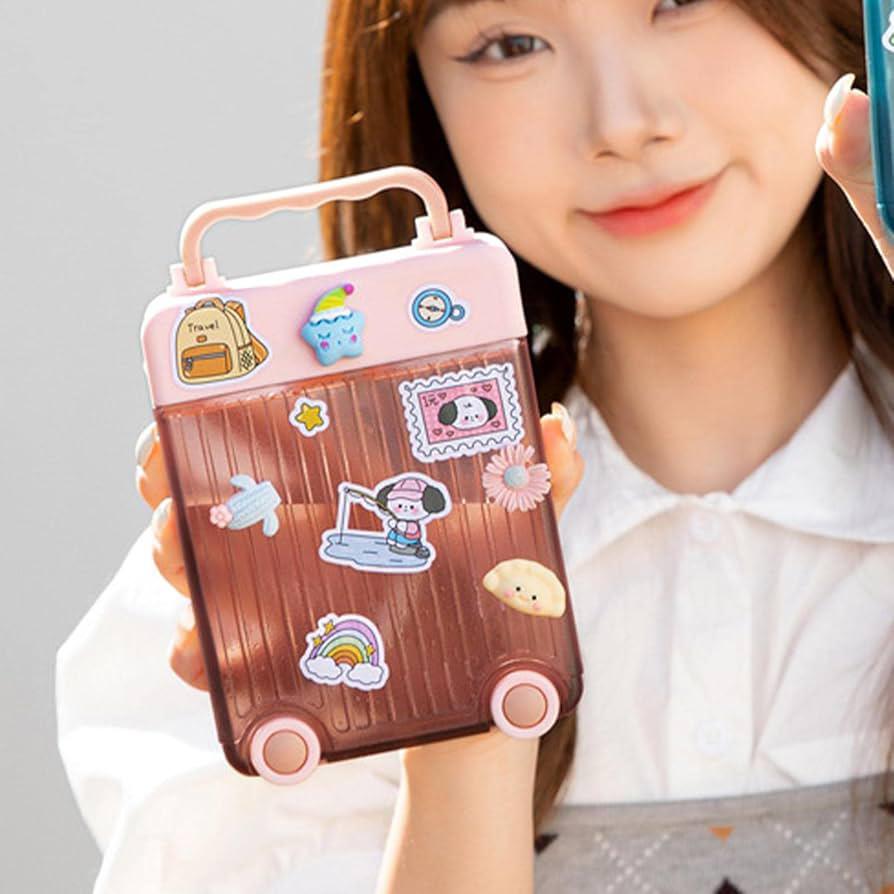 AKDC Transparent Plastic Water Bottle 450ml with Stickers, Trolly Design, Pink - Al Kabayel Discount CentreAKDC Transparent Plastic Water Bottle 450ml with Stickers, Trolly Design, PinkWater BottlesAKDCAl Kabayel Discount Centre