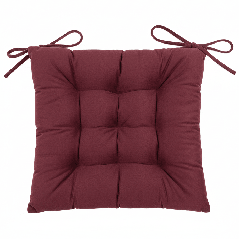 AKDC Tufted Velvet Burgundy Square Chair Cushion with Ties Soft Thick Seat Pad for Dining Chairs Office and Home 40 × 40cm - Al Kabayel Discount CentreAKDC Tufted Velvet Burgundy Square Chair Cushion with Ties Soft Thick Seat Pad for Dining Chairs Office and Home 40 × 40cmFloor Pillows & CushionsAKDCAl Kabayel Discount Centre