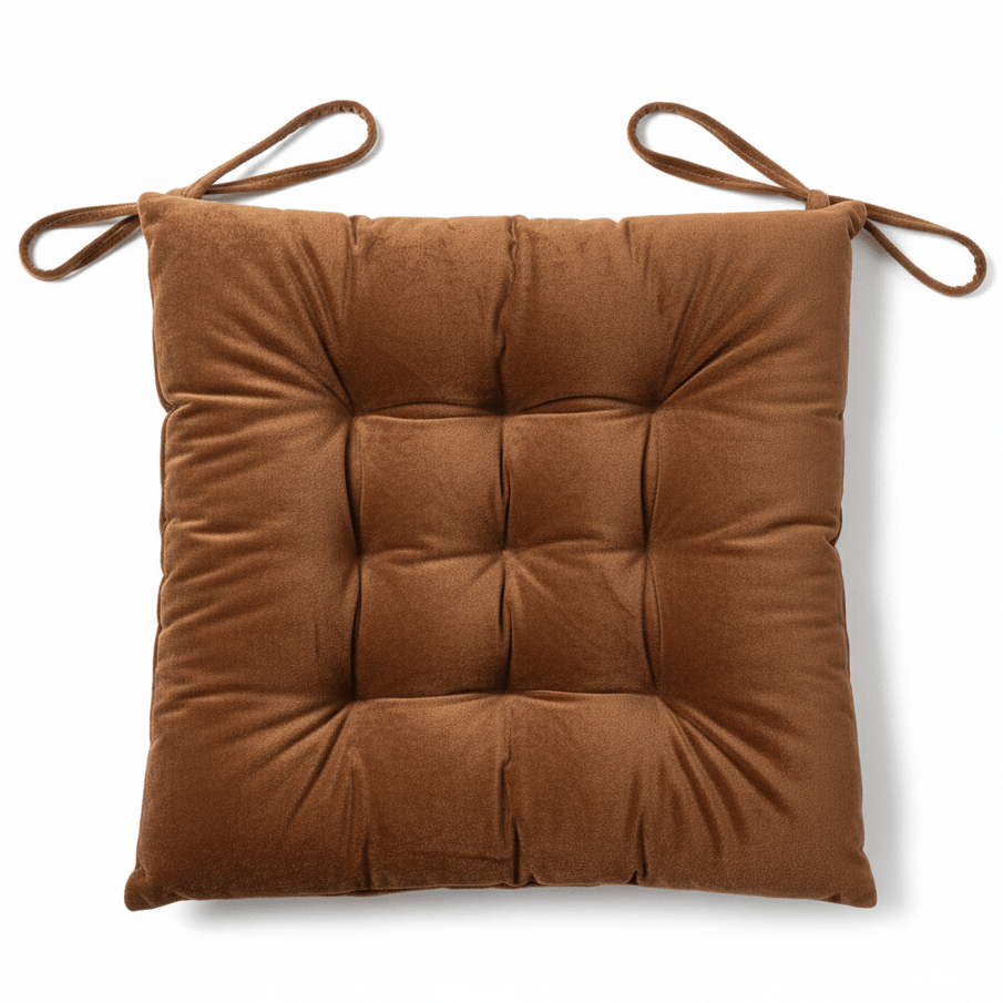 AKDC Tufted Velvet Cinnamon Brown Square Chair Pad with Ties Soft Supportive Cushion for Dining Chairs and Office Use 40 cm - Al Kabayel Discount CentreAKDC Tufted Velvet Cinnamon Brown Square Chair Pad with Ties Soft Supportive Cushion for Dining Chairs and Office Use 40 cmFloor Pillows & CushionsAKDCAl Kabayel Discount Centre