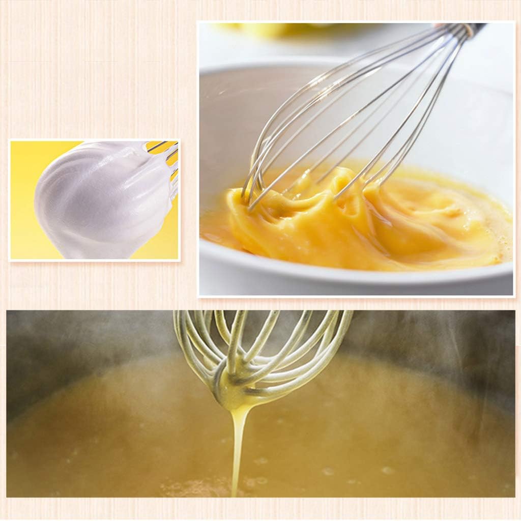 AKDC Whisk for Cooking, Stainless Steel Wire Wooden Handle Kitchen Hand Whisk Multi Function Non Stick Balloon Whisk Egg Beater for Blending Whisking Beating Frothing Stirring Batters - 15cmX5cm - Steel&Wooden - Al Kabayel Discount CentreAKDC Whisk for Cooking, Stainless Steel Wire Wooden Handle Kitchen Hand Whisk Multi Function Non Stick Balloon Whisk Egg Beater for Blending Whisking Beating Frothing Stirring Batters - 15cmX5cm - Steel&WoodenAKDCAl Kabayel Discount Centre