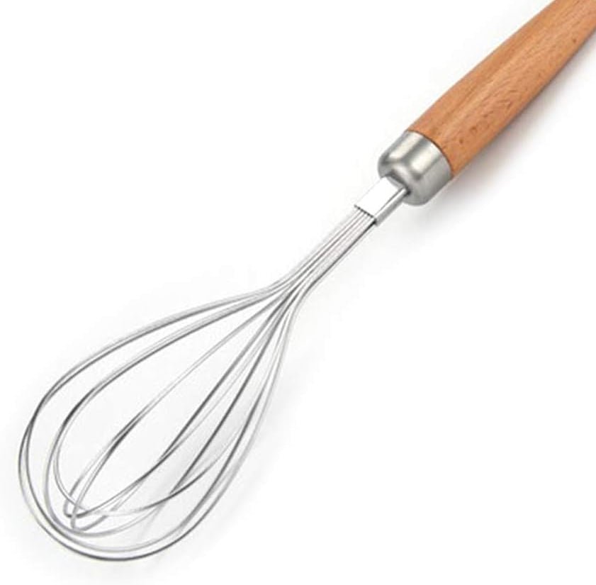 AKDC Whisk for Cooking, Stainless Steel Wire Wooden Handle Kitchen Hand Whisk Multi Function Non Stick Balloon Whisk Egg Beater for Blending Whisking Beating Frothing Stirring Batters - 15cmX5cm - Steel&Wooden - Al Kabayel Discount CentreAKDC Whisk for Cooking, Stainless Steel Wire Wooden Handle Kitchen Hand Whisk Multi Function Non Stick Balloon Whisk Egg Beater for Blending Whisking Beating Frothing Stirring Batters - 15cmX5cm - Steel&WoodenAKDCAl Kabayel Discount Centre