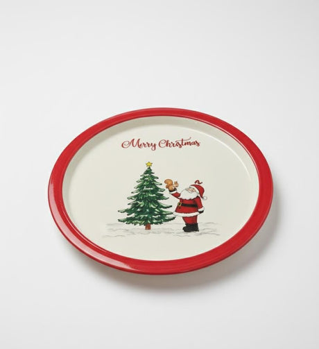 AKDC White Ceramic Round Plate 22 cm – Xmas Tree & Santa Design for Festive Meals - Al Kabayel Discount CentreAKDC White Ceramic Round Plate 22 cm – Xmas Tree & Santa Design for Festive MealsPlatesAKDCAl Kabayel Discount Centre