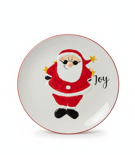 AKDC White Ceramic Round Plate 26 cm – Santa Design Festive Dining Plate - Al Kabayel Discount CentreAKDC White Ceramic Round Plate 26 cm – Santa Design Festive Dining PlatePlatesAKDCAl Kabayel Discount Centre