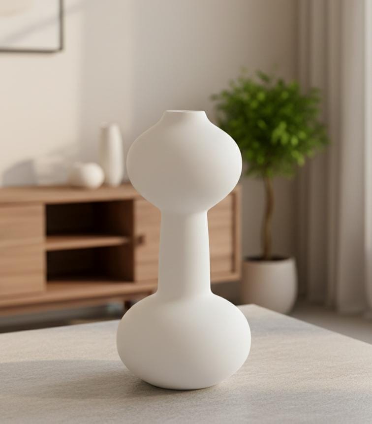 AKDC White Hard Plastic Vase – 30 cm Lightweight Modern Decorative Vase - Al Kabayel Discount CentreAKDC White Hard Plastic Vase – 30 cm Lightweight Modern Decorative VaseFlower/Plant PotsAKDCAl Kabayel Discount Centre