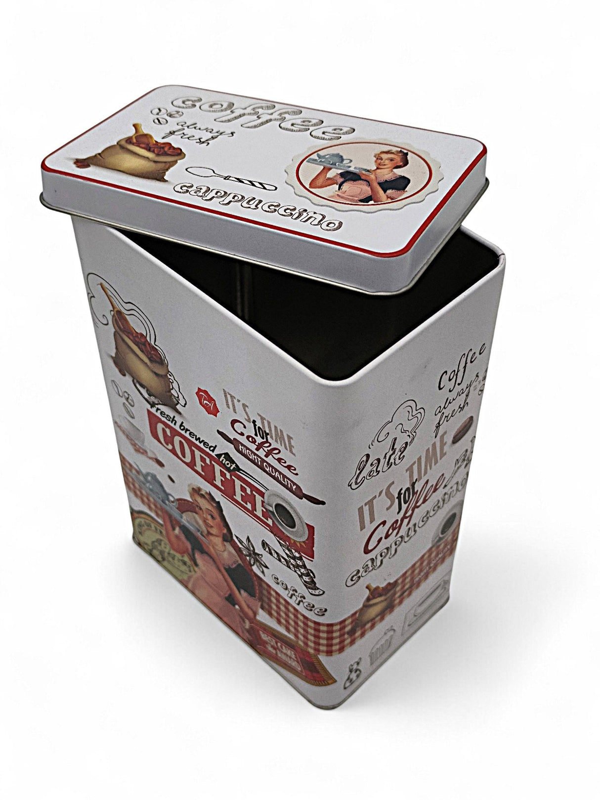 AKDC White Metal Canister – 19×12×8 cm, Coffee - Themed Design - Al Kabayel Discount CentreAKDC White Metal Canister – 19×12×8 cm, Coffee - Themed DesignJars & Food SaversAKDCAl Kabayel Discount Centre