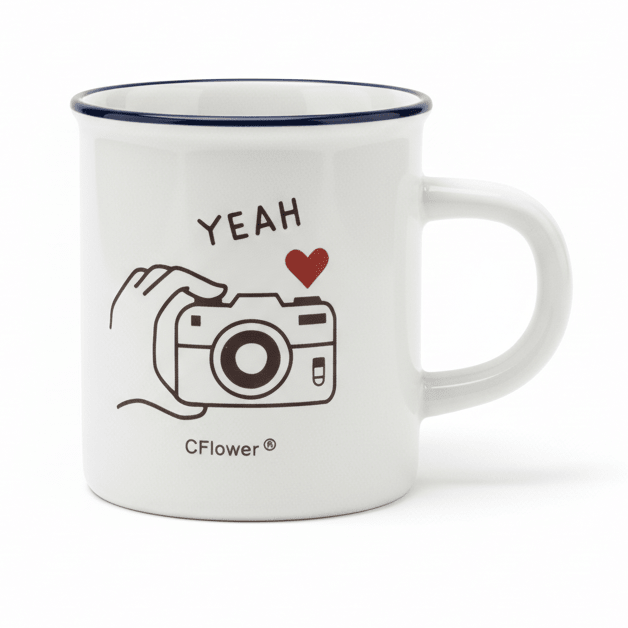 AKDC White Porcelain Coffee Mug with Stylish Camera Print Design for Gifting & Daily Use – 80ml - Al Kabayel Discount CentreAKDC White Porcelain Coffee Mug with Stylish Camera Print Design for Gifting & Daily Use – 80mlMugsAKDCAl Kabayel Discount Centre