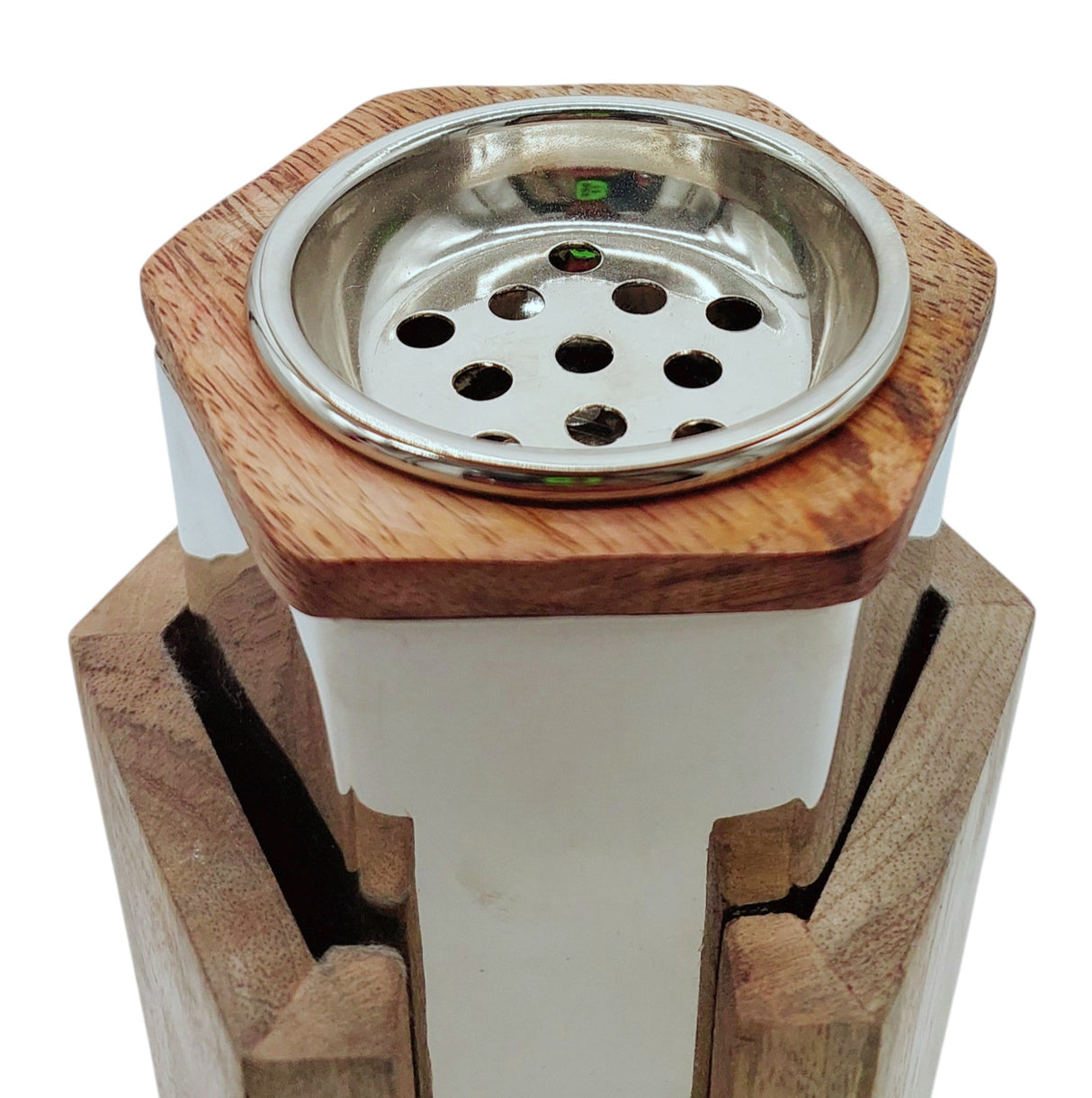 AKDC Wooden and Metal Incense Burner 11cm*21cm, Silver/Wood, BD32107L - Al Kabayel Discount CentreAKDC Wooden and Metal Incense Burner 11cm*21cm, Silver/Wood, BD32107LHome Décor AccentsAKDCAl Kabayel Discount Centre