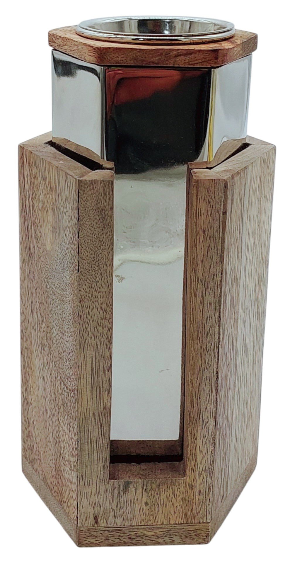 AKDC Wooden and Metal Incense Burner 11cm*21cm, Silver/Wood, BD32107L - Al Kabayel Discount CentreAKDC Wooden and Metal Incense Burner 11cm*21cm, Silver/Wood, BD32107LHome Décor AccentsAKDCAl Kabayel Discount Centre