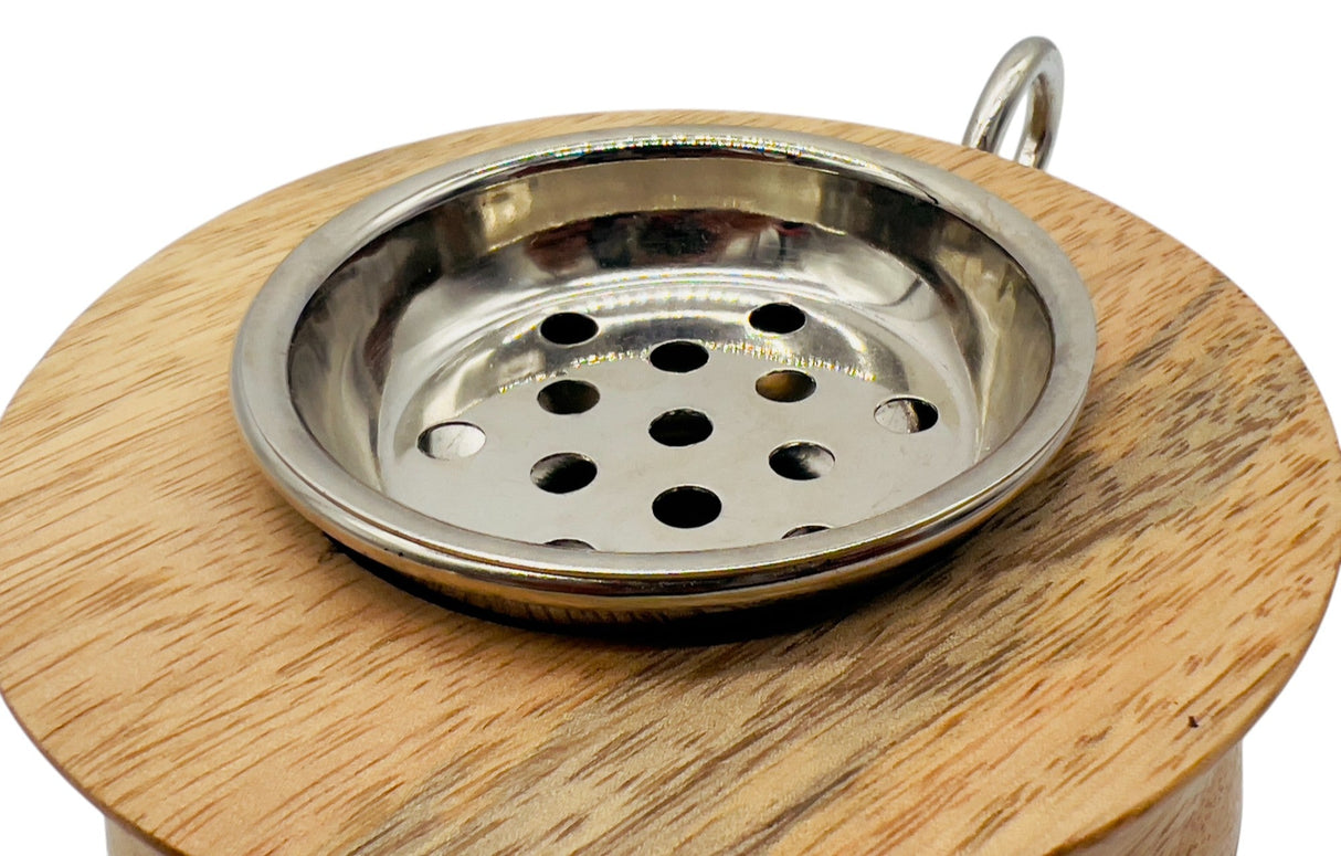 AKDC Wooden and Metal Incense Burner 12cm*9cm, Silver, BD32101 - Al Kabayel Discount CentreAKDC Wooden and Metal Incense Burner 12cm*9cm, Silver, BD32101Home Décor AccentsAKDCAl Kabayel Discount Centre