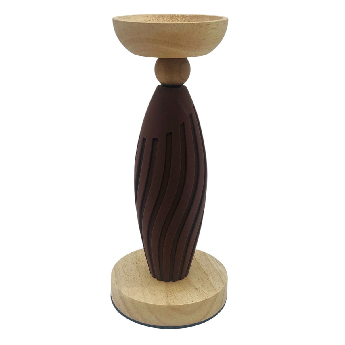 AKDC Wooden and Plastic Candle Holder 29cm*10cm, Brown - Al Kabayel Discount CentreAKDC Wooden and Plastic Candle Holder 29cm*10cm, BrownHome Décor AccentsAKDCAl Kabayel Discount Centre