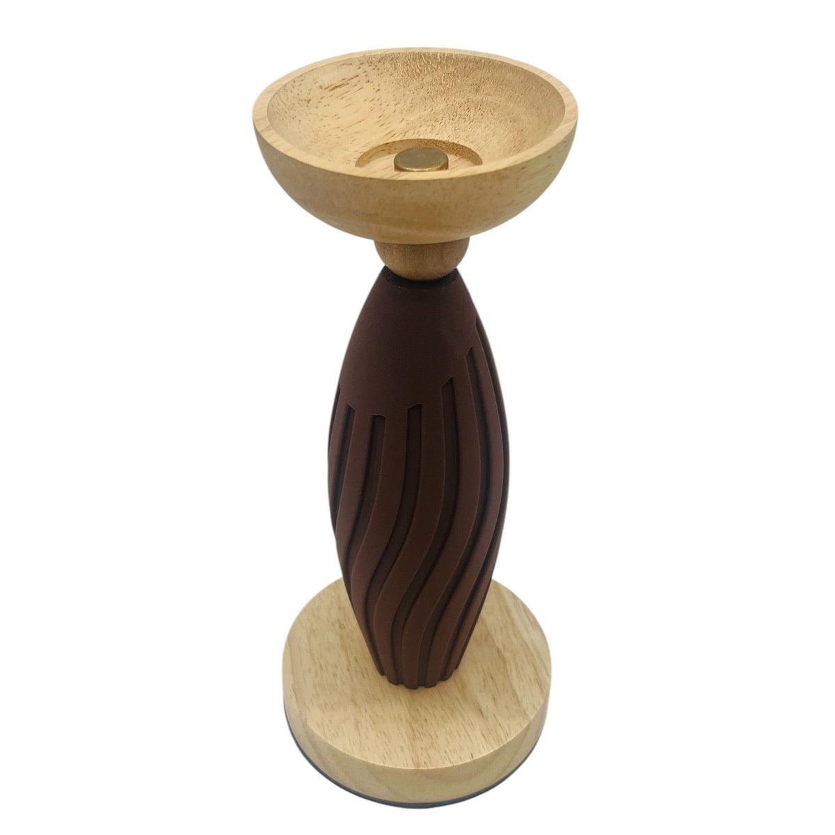 AKDC Wooden and Plastic Candle Holder 29cm*10cm, Brown - Al Kabayel Discount CentreAKDC Wooden and Plastic Candle Holder 29cm*10cm, BrownHome Décor AccentsAKDCAl Kabayel Discount Centre