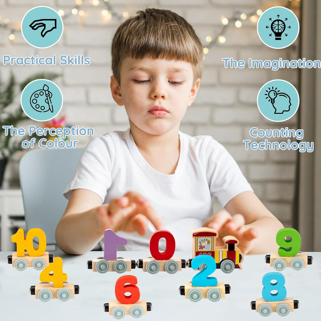 AKDC Wooden Digital Train Playset, Magnetic Connection, Multicolor - Al Kabayel Discount CentreAKDC Wooden Digital Train Playset, Magnetic Connection, MulticolorEducational ToysAKDCAl Kabayel Discount Centre