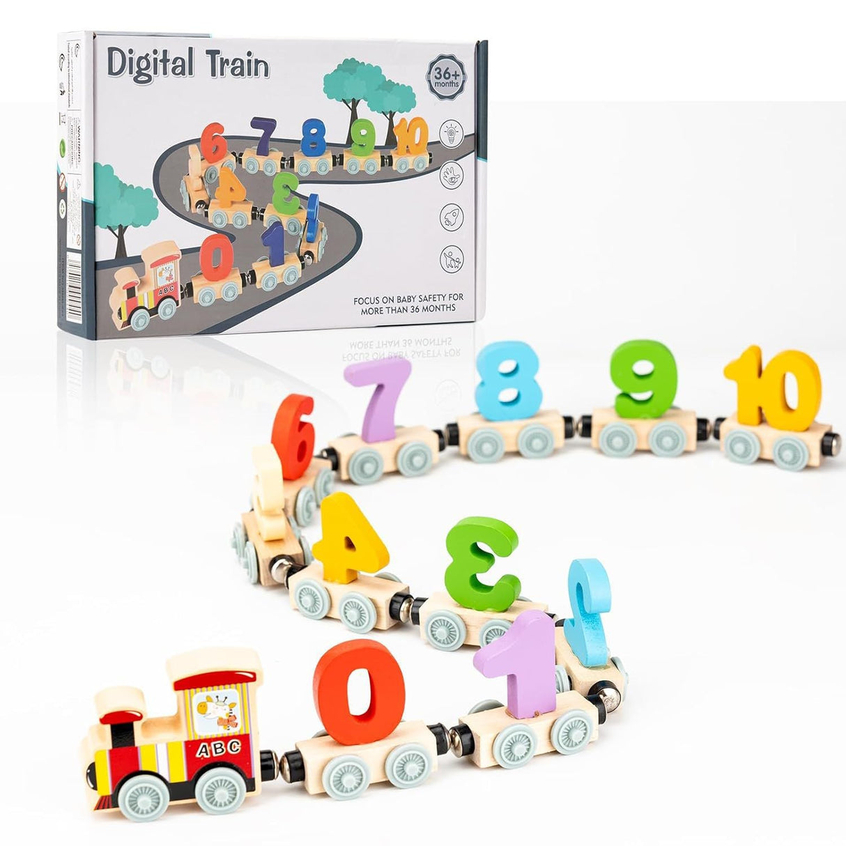AKDC Wooden Digital Train Playset, Magnetic Connection, Multicolor - Al Kabayel Discount CentreAKDC Wooden Digital Train Playset, Magnetic Connection, MulticolorEducational ToysAKDCAl Kabayel Discount Centre