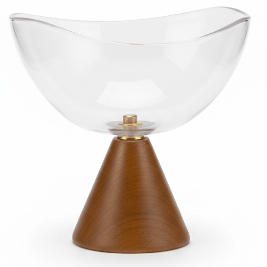 AKDC Wooden Footed Glass Fruit Bowl – Elegant Display Bowl for Dining Table & Kitchen Use – 20 cm - Al Kabayel Discount CentreAKDC Wooden Footed Glass Fruit Bowl – Elegant Display Bowl for Dining Table & Kitchen Use – 20 cmBowlsAKDCAl Kabayel Discount Centre
