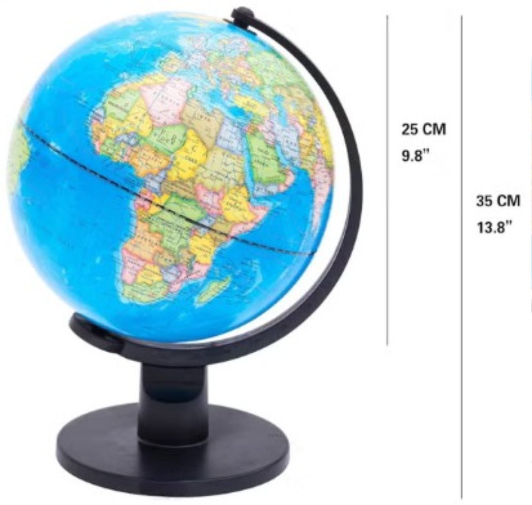 AKDC World Globe Educational Political Map Swivel Rotating Desk Top Globe - Geography Learning Home School Office Decoration - Diameter 25Cm - Al Kabayel Discount CentreAKDC World Globe Educational Political Map Swivel Rotating Desk Top Globe - Geography Learning Home School Office Decoration - Diameter 25CmEducational ToysAKDCAl Kabayel Discount Centre