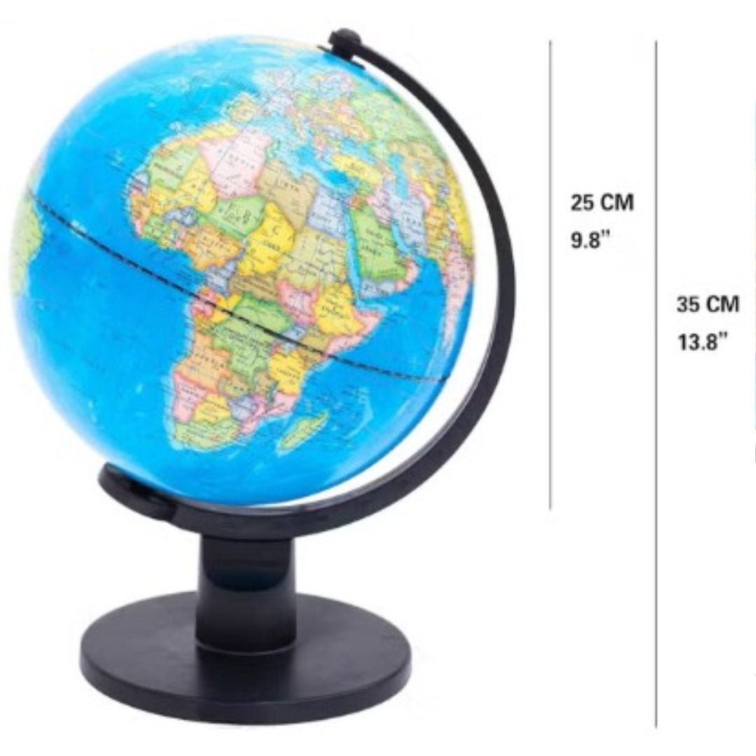 AKDC World Globe Educational Political Map Swivel Rotating Desk Top Globe - Geography Learning Home School Office Decoration - Diameter 25Cm - Al Kabayel Discount CentreAKDC World Globe Educational Political Map Swivel Rotating Desk Top Globe - Geography Learning Home School Office Decoration - Diameter 25CmEducational ToysAKDCAl Kabayel Discount Centre