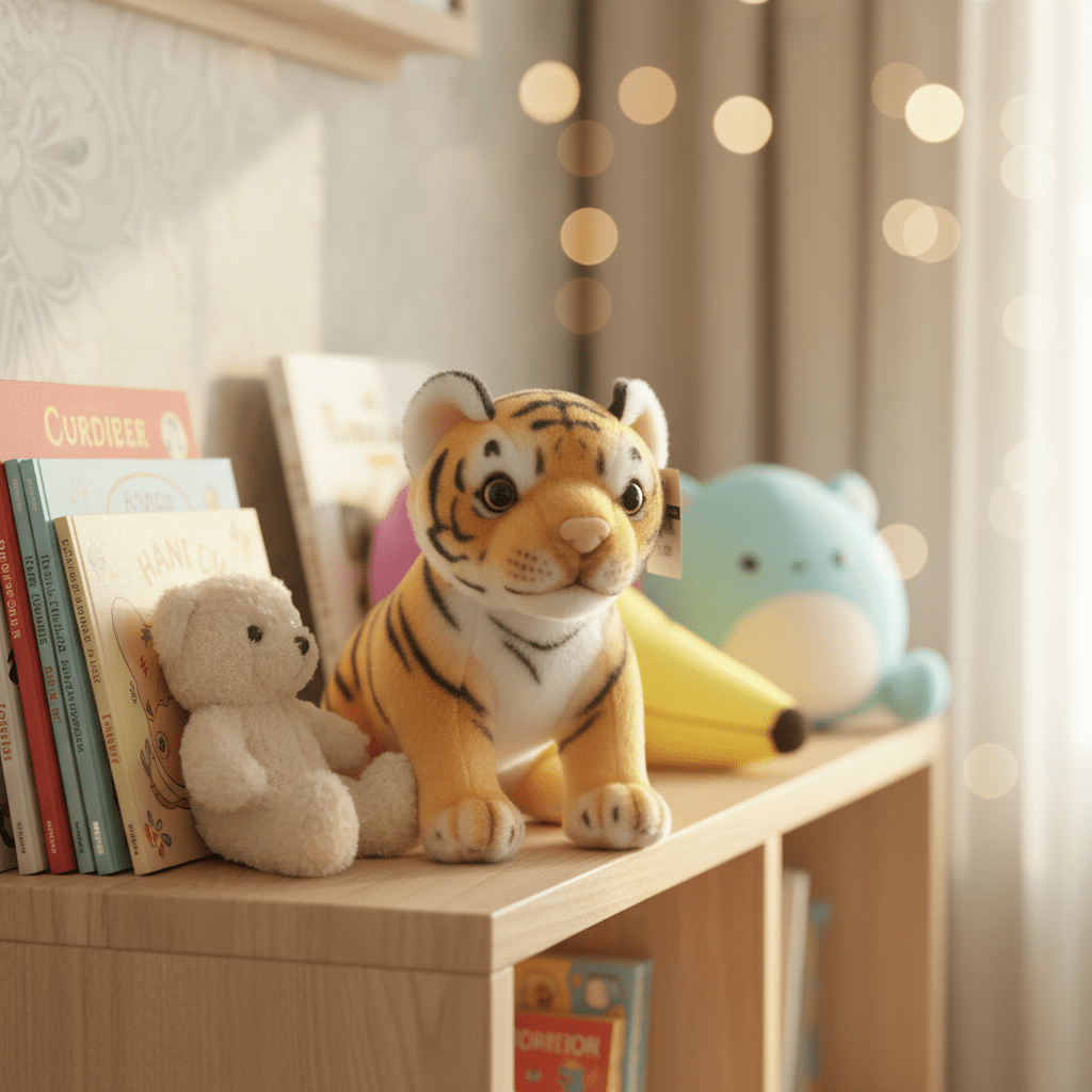AKDC Yellow & Black Tiger Plush Toy 25cm Soft Stuffed Animal Jungle Cat Toy Gift for Kids - Al Kabayel Discount CentreAKDC Yellow & Black Tiger Plush Toy 25cm Soft Stuffed Animal Jungle Cat Toy Gift for KidsToysAKDCAl Kabayel Discount Centre