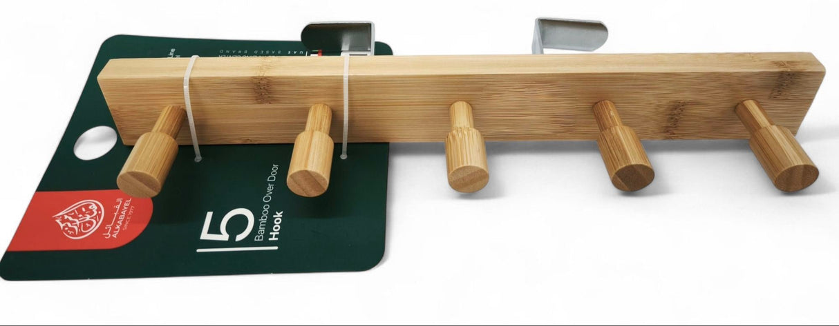 Al Kabayel Bamboo Over Door Hanger – 5 Hooks,34Cm - Al Kabayel Discount CentreAl Kabayel Bamboo Over Door Hanger – 5 Hooks,34CmOrganizers & AccessoriesAKDCAl Kabayel Discount Centre