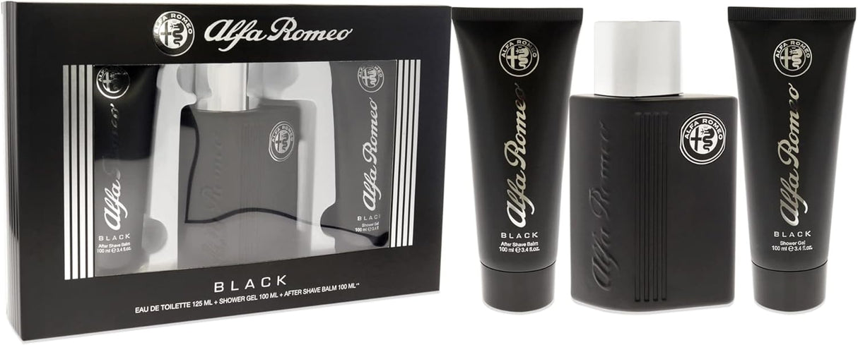 Alfa Romeo Alfa Romeo Black 4.2 oz EDT Spray, 3.4oz Shower Gel, 3.4oz After Shave Balm Men 3Pcs Gift Set - Al Kabayel Discount CentreAlfa Romeo Alfa Romeo Black 4.2 oz EDT Spray, 3.4oz Shower Gel, 3.4oz After Shave Balm Men 3Pcs Gift SetFragrancesALFA ROMEOAl Kabayel Discount Centre