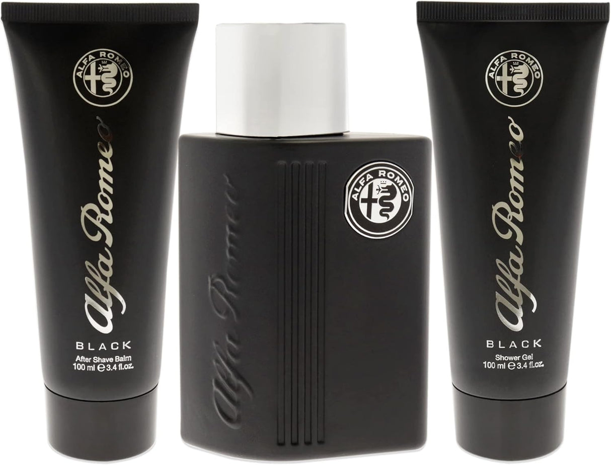 Alfa Romeo Alfa Romeo Black 4.2 oz EDT Spray, 3.4oz Shower Gel, 3.4oz After Shave Balm Men 3Pcs Gift Set - Al Kabayel Discount CentreAlfa Romeo Alfa Romeo Black 4.2 oz EDT Spray, 3.4oz Shower Gel, 3.4oz After Shave Balm Men 3Pcs Gift SetFragrancesALFA ROMEOAl Kabayel Discount Centre