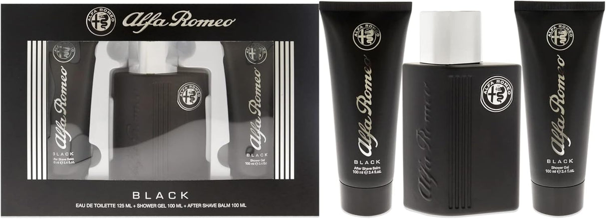 Alfa Romeo Alfa Romeo Black 4.2 oz EDT Spray, 3.4oz Shower Gel, 3.4oz After Shave Balm Men 3Pcs Gift Set - Al Kabayel Discount CentreAlfa Romeo Alfa Romeo Black 4.2 oz EDT Spray, 3.4oz Shower Gel, 3.4oz After Shave Balm Men 3Pcs Gift SetFragrancesALFA ROMEOAl Kabayel Discount Centre