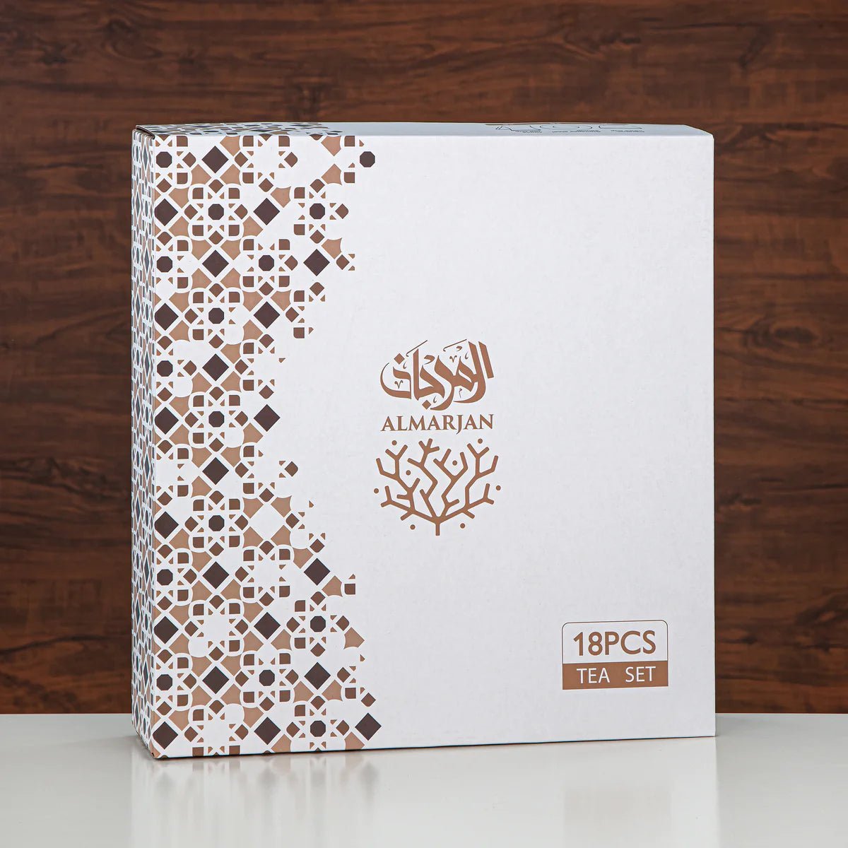 Almarjan 18 - Piece Tea & Cawa Cup Set – Borosilicate, Steel & Porcelain with Leaf & Star Design (12196 - 2) - Al Kabayel Discount CentreAlmarjan 18 - Piece Tea & Cawa Cup Set – Borosilicate, Steel & Porcelain with Leaf & Star Design (12196 - 2)Tea SetsALMARJANAl Kabayel Discount Centre