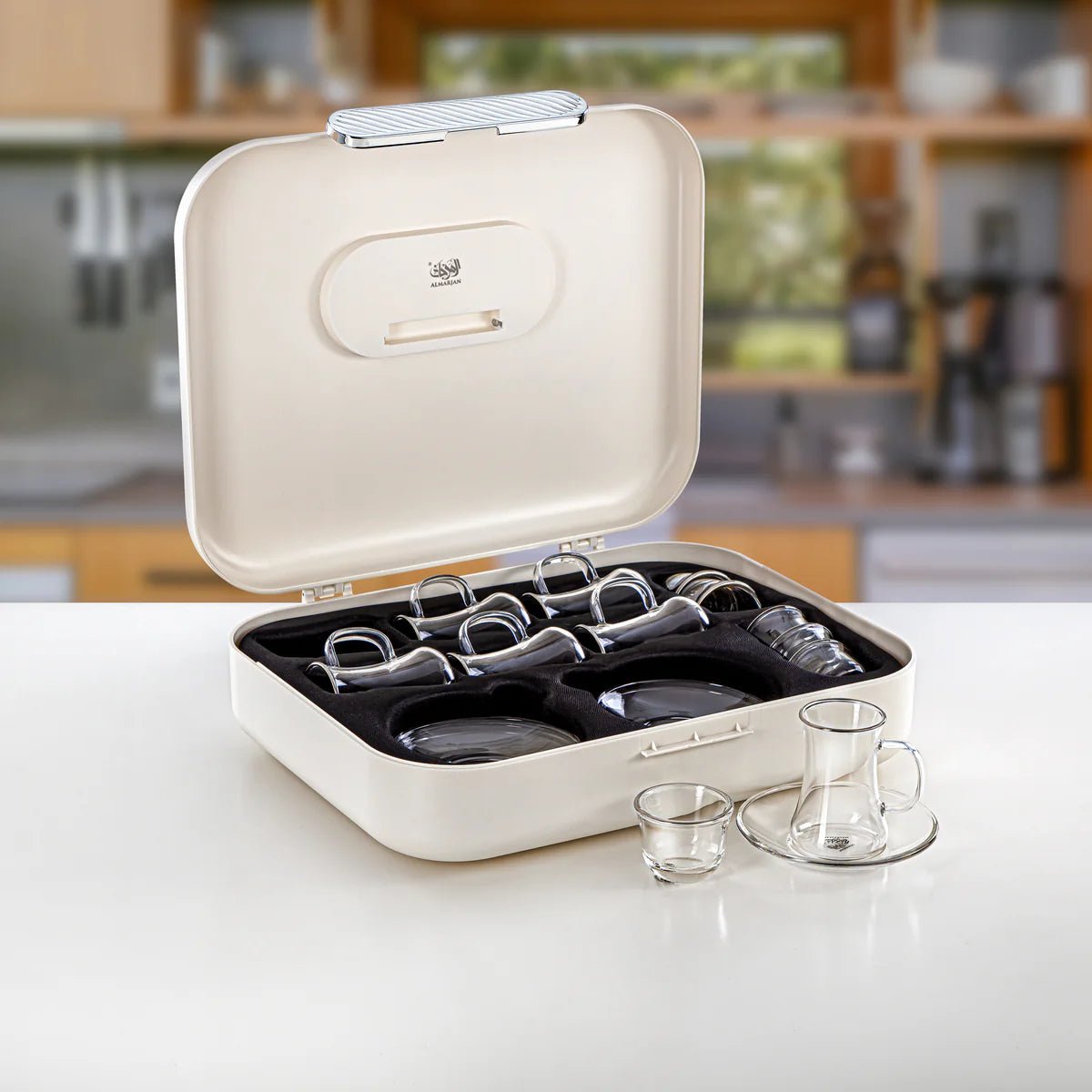 ALMARJAN 18pcs Coffee Set with Box, Silver(6pcs Cup, 6pcs Sacucer, 6pcs Cawa Cups) - Al Kabayel Discount CentreALMARJAN 18pcs Coffee Set with Box, Silver(6pcs Cup, 6pcs Sacucer, 6pcs Cawa Cups)Tea SetsALMARJANAl Kabayel Discount Centre