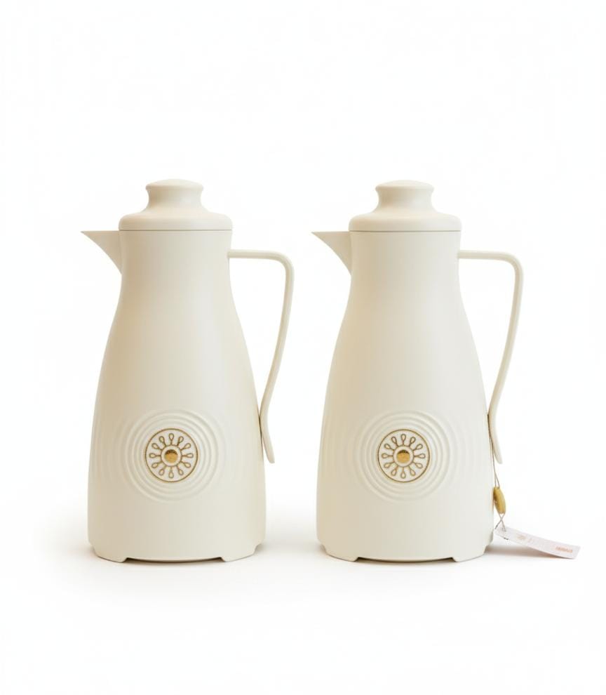 Almarjan 2 - Piece 1 Litre Vacuum Flask Set Offwhite with Gold Color – Premium Insulation, Stylish Design & Long - Lasting Heat Retention - Al Kabayel Discount CentreAlmarjan 2 - Piece 1 Litre Vacuum Flask Set Offwhite with Gold Color – Premium Insulation, Stylish Design & Long - Lasting Heat RetentionThermosALMARJANAl Kabayel Discount Centre