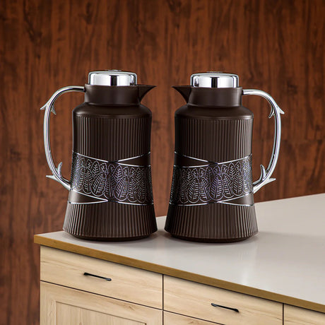 Almarjan 2 Pieces Vacuum Flask Set Brown & Silver - GT112AB - 100 BR/C - Al Kabayel Discount CentreAlmarjan 2 Pieces Vacuum Flask Set Brown & Silver - GT112AB - 100 BR/CThermosALMARJANAl Kabayel Discount Centre