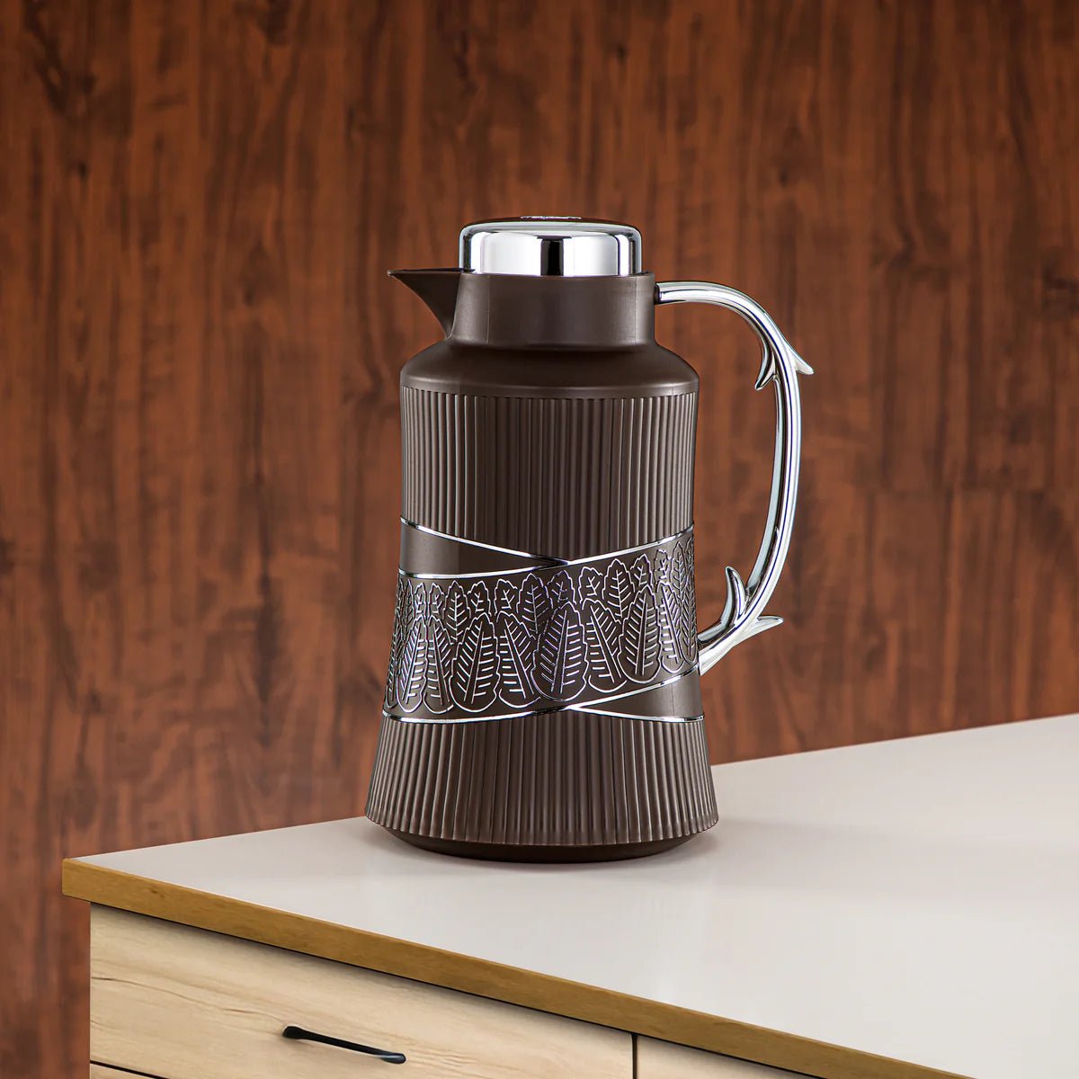 Almarjan 2 Pieces Vacuum Flask Set Brown & Silver - GT112AB - 100 BR/C - Al Kabayel Discount CentreAlmarjan 2 Pieces Vacuum Flask Set Brown & Silver - GT112AB - 100 BR/CThermosALMARJANAl Kabayel Discount Centre